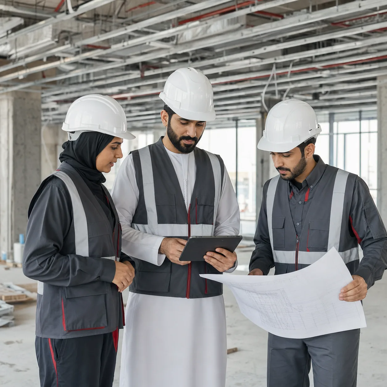 فريق البوابات السبع أثناء معاينة موقع المشروع